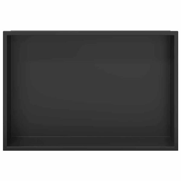 Grote foto vidaxl douche niche zwart 45 x 30 x 9 5 cm roestvrij staal huis en inrichting complete badkamers