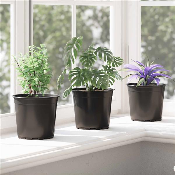 Grote foto vidaxl bloempot 50 pcs zwart 15 x 12.5 cm kunststof tuin en terras overige tuin en terras