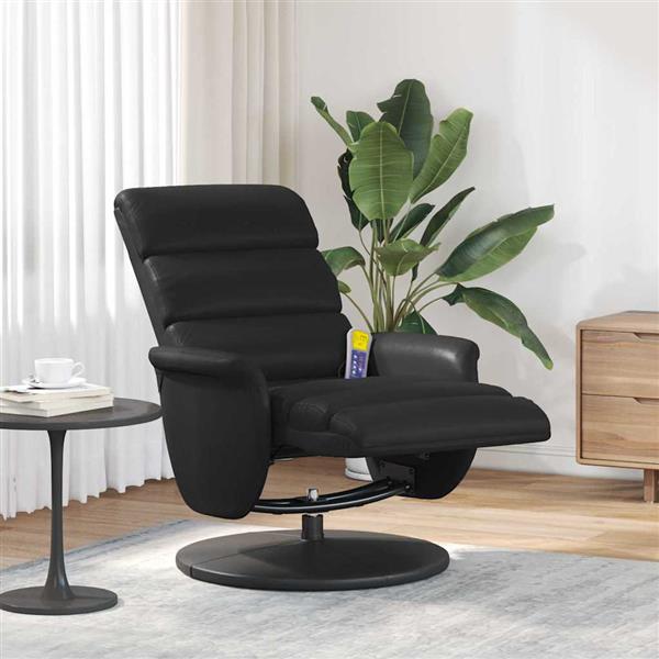 Grote foto vidaxl massage recliner stoel zwart 71 x 98 x 106 cm nep leer huis en inrichting stoelen