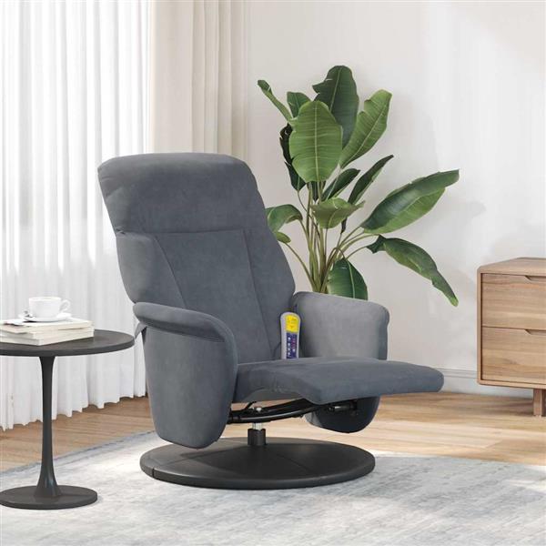 Grote foto vidaxl massage recliner stoel donkergrijs 91 x 71 x 105.5 cm fluweel huis en inrichting stoelen