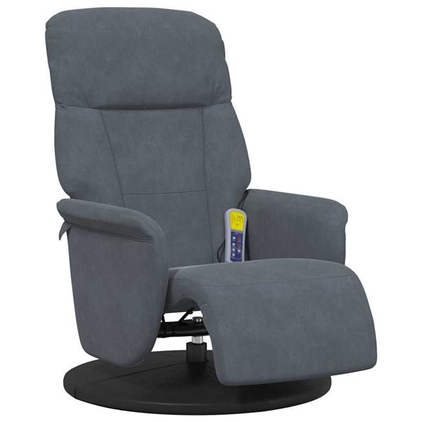 Grote foto vidaxl massage recliner stoel donkergrijs 91 x 71 x 105.5 cm fluweel huis en inrichting stoelen