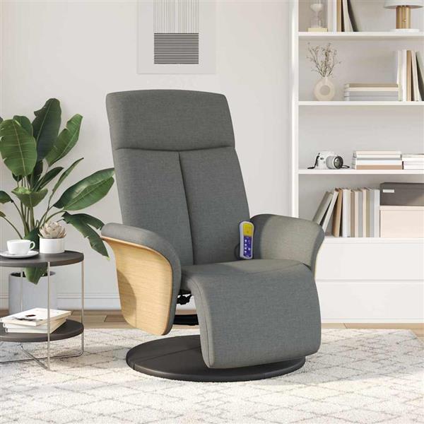 Grote foto vidaxl massage recliner stoel donkergrijs 79 x 87 x 104.5 cm stof huis en inrichting stoelen