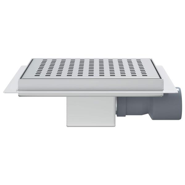 Grote foto vidaxl 2 in 1 doucheafvoer zilver 20 x 20 cm roestvrij staal 304 doe het zelf en verbouw sanitair