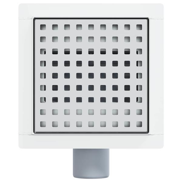 Grote foto vidaxl 2 in 1 doucheafvoer zilver 15 x 15 cm roestvrij staal 304 doe het zelf en verbouw sanitair