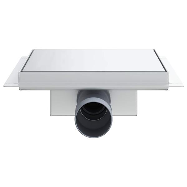 Grote foto vidaxl 2 in 1 doucheafvoer zilver 20 x 20 cm roestvrij staal 304 doe het zelf en verbouw sanitair