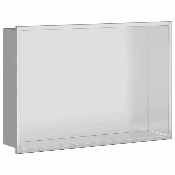 Grote foto vidaxl douche niche zilver 45 x 30 x 9.5 cm roestvrij staal huis en inrichting complete badkamers