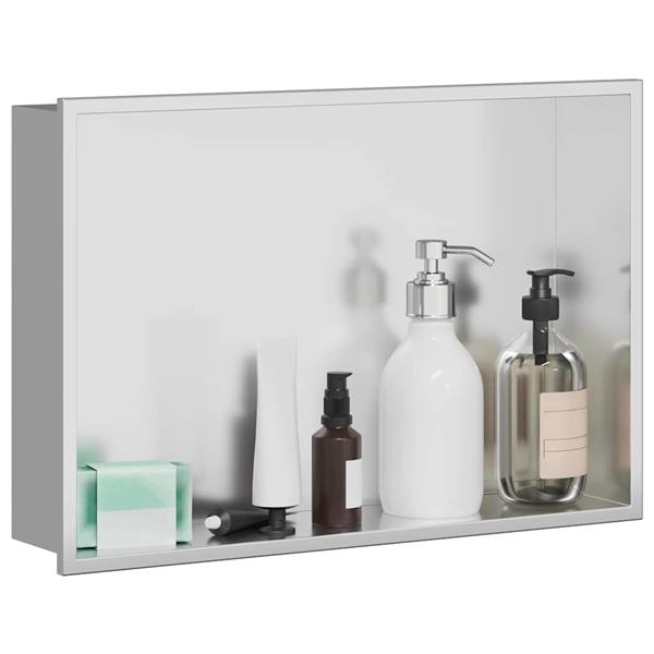 Grote foto vidaxl douche niche zilver 45 x 30 x 9.5 cm roestvrij staal huis en inrichting complete badkamers