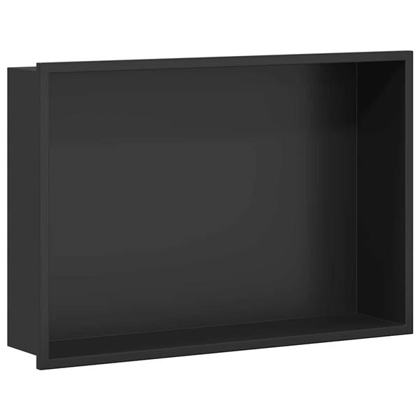 Grote foto vidaxl douche niche zwart 45 x 30 x 9.5 cm roestvrij staal huis en inrichting complete badkamers