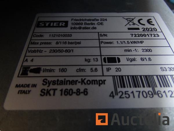 Grote foto stier skt 160 8 6 compressor in zijn systainer doe het zelf en verbouw compressors