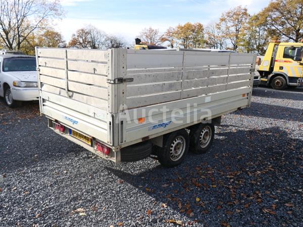 Grote foto dubbelassige dieplader met meyer zijwanden en verlengstukken agrarisch aanhangwagens