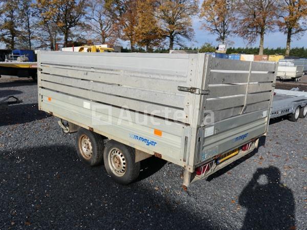 Grote foto dubbelassige dieplader met meyer zijwanden en verlengstukken agrarisch aanhangwagens