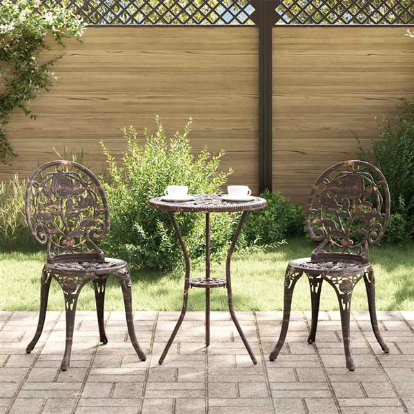 Grote foto vidaxl tuin bistro set 3 pcs brons aluminium tuin en terras tuinmeubelen
