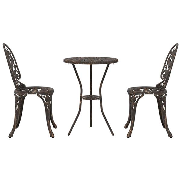 Grote foto vidaxl tuin bistro set 3 pcs brons aluminium tuin en terras tuinmeubelen