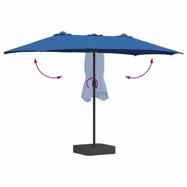 Grote foto vidaxl tuinparasol azurblauw 385 x 209 x 244 cm polyester en staal tuin en terras overige tuin en terras