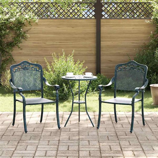 Grote foto vidaxl tuinstoel 2 pcs groen 55 x 56.5 x 91cm aluminium tuin en terras tuinmeubelen