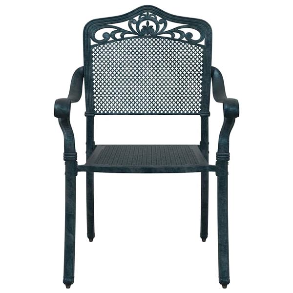 Grote foto vidaxl tuinstoel 2 pcs groen 55 x 56.5 x 91cm aluminium tuin en terras tuinmeubelen