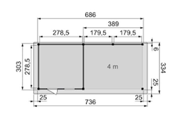 Grote foto vuren topvision bosuil 300 x 300 en luifel 400 cm tuin en terras tuinhuisjes en blokhutten