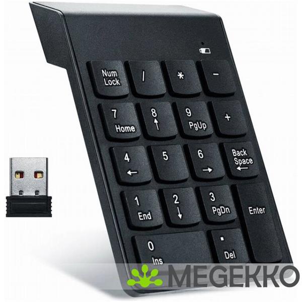 Grote foto gembird kpd w 02 numeriek toetsenbord notebook pc zwart computers en software toetsenborden
