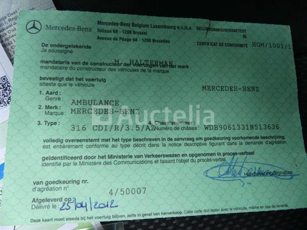 Grote foto ref a01 mercedes sprinter ambulance 2012 vin wdb9061331n513636 doe het zelf en verbouw gemeente voertuigen