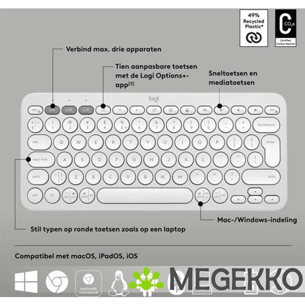 Grote foto logitech pebble 2 combo toetsenbord inclusief muis rf draadloos bluetooth qwerty us international computers en software overige computers en software