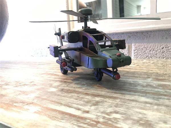 Grote foto schaalmodel apache gevechtshelikopter metaal tuin en terras tuindecoratie