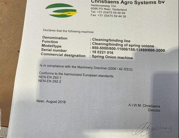 Grote foto christiaens 850 5000 was snij en bindlijn voor bosuitjes agrarisch tuinbouw