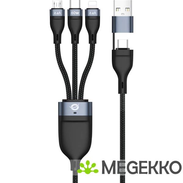 Grote foto conceptronic etta05b15 usb kabel 1 5 m usb 2.0 usb c usb c micro usb b lightning zwart computers en software overige computers en software