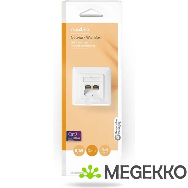 Grote foto nedis netwerk wanddoos inbouw 2 poort en cat7 computers en software netwerkkaarten routers en switches