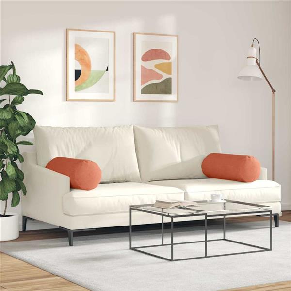 Grote foto vidaxl bolster kussens 2 stuks rood oranje 25 x 70 cm cordstof huis en inrichting woningdecoratie