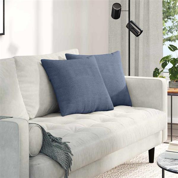Grote foto vidaxl sofa kussens 2 stuks blauw 45 x 45 cm cordstof huis en inrichting woningdecoratie