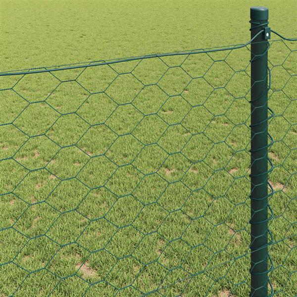 Grote foto vidaxl hexagon hek groen 0 6 x 50 m pvc tuin en terras hekken en schuttingen
