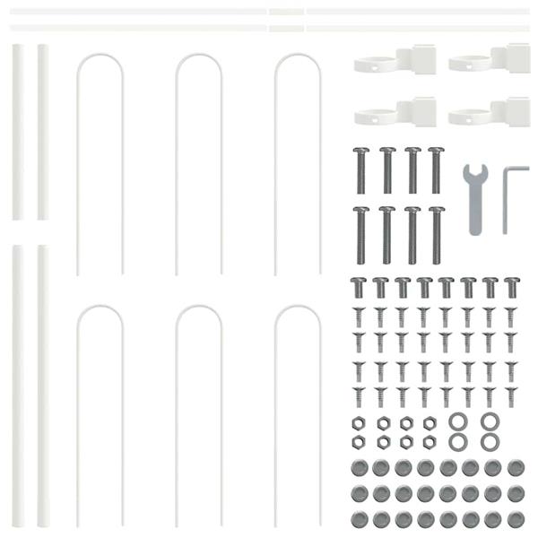 Grote foto vidaxl tuinhek wit 1 7 x 0 8 m poedercoating staal tuin en terras hekken en schuttingen