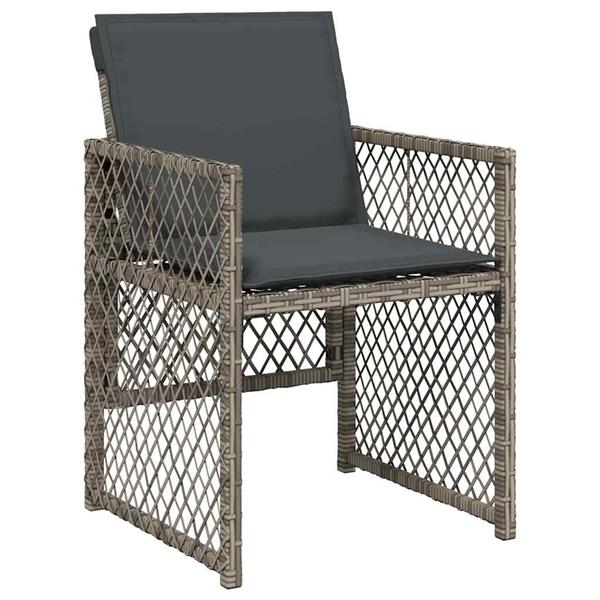 Grote foto vidaxl tuin eetset 5 pcs grijs poly rattan tuin en terras tuinmeubelen
