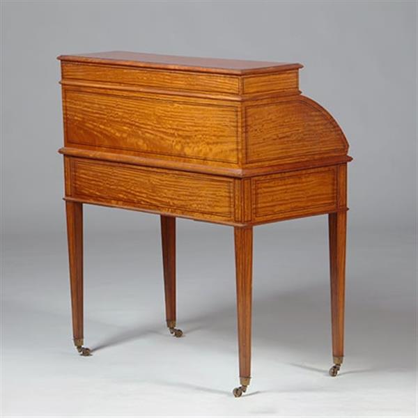 Grote foto satijnhouten damesbureau met inktpotjes en zeer fraai ingelegd ca 1890 no.360420 antiek en kunst overige in antiek gebruiksvoorwerpen