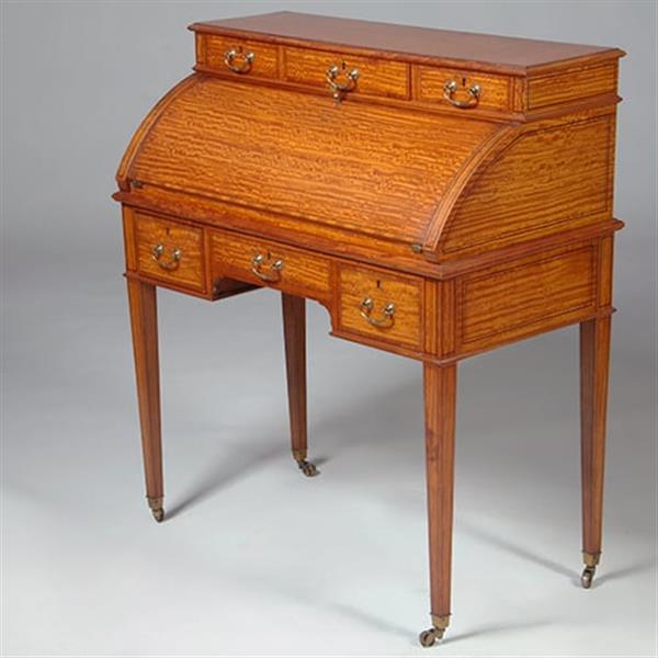 Grote foto satijnhouten damesbureau met inktpotjes en zeer fraai ingelegd ca 1890 no.360420 antiek en kunst overige in antiek gebruiksvoorwerpen