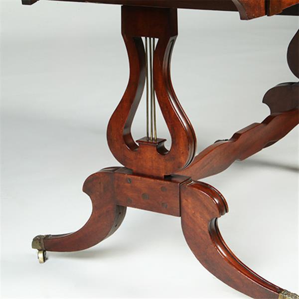 Grote foto massief mahonie sidetable of smalle schrijftafel met 2 laden en op en neerklapbare oren no.351910 antiek en kunst stoelen en banken