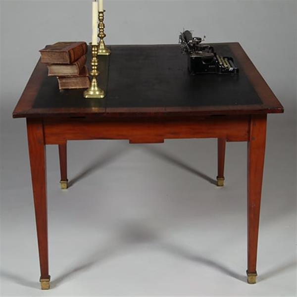 Grote foto hollandse 18e eeuwse werktafel louis seize ingelegd met wasdoek no.351970 antiek en kunst stoelen en banken