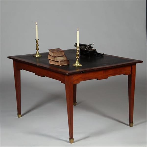 Grote foto hollandse 18e eeuwse werktafel louis seize ingelegd met wasdoek no.351970 antiek en kunst stoelen en banken