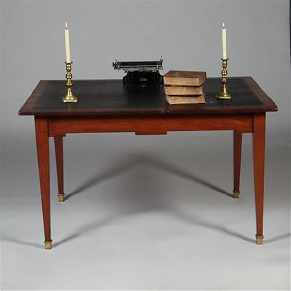 Grote foto hollandse 18e eeuwse werktafel louis seize ingelegd met wasdoek no.351970 antiek en kunst stoelen en banken