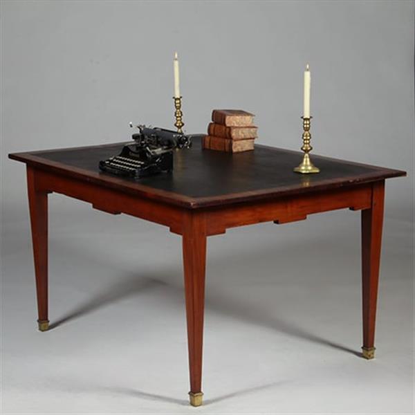 Grote foto hollandse 18e eeuwse werktafel louis seize ingelegd met wasdoek no.351970 antiek en kunst stoelen en banken