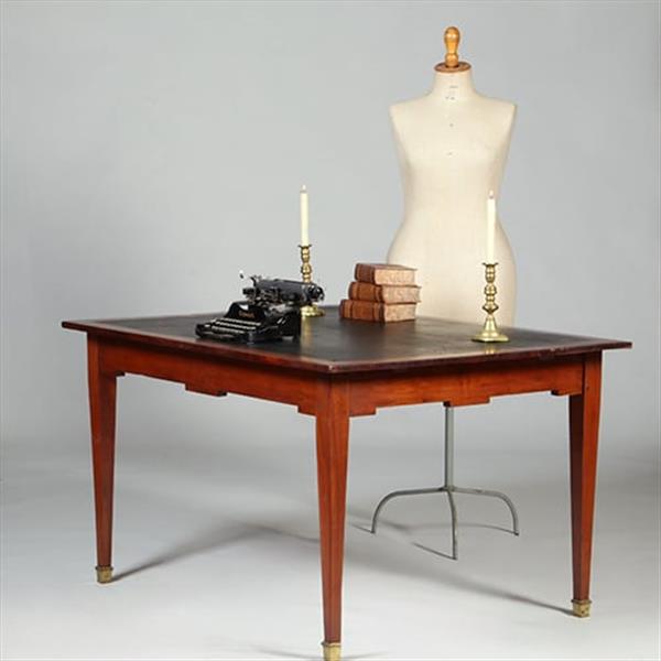 Grote foto hollandse 18e eeuwse werktafel louis seize ingelegd met wasdoek no.351970 antiek en kunst stoelen en banken