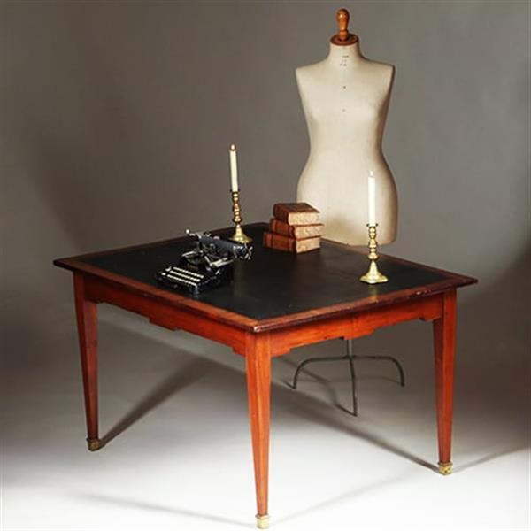 Grote foto hollandse 18e eeuwse werktafel louis seize ingelegd met wasdoek no.351970 antiek en kunst stoelen en banken