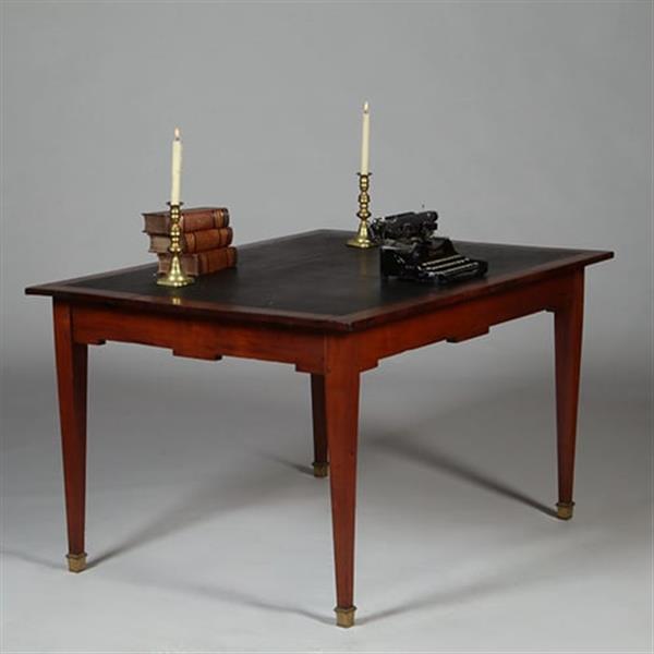 Grote foto hollandse 18e eeuwse werktafel louis seize ingelegd met wasdoek no.351970 antiek en kunst stoelen en banken