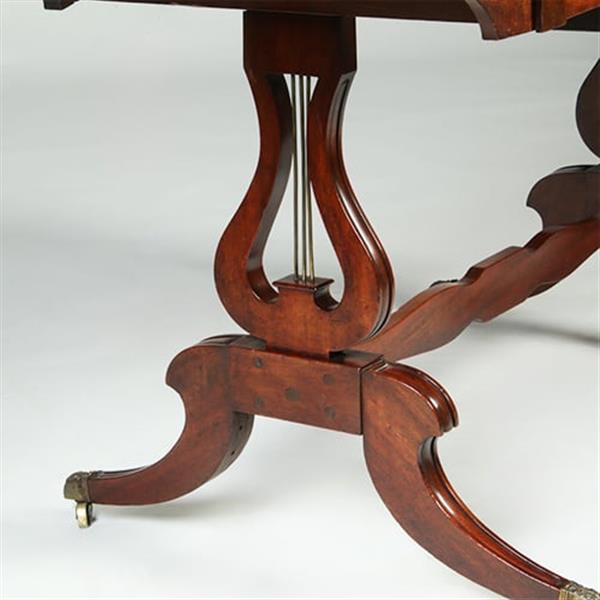 Grote foto massief mahonie sidetable of smalle schrijftafel met 2 laden en op en neerklapbare oren no.351910 antiek en kunst stoelen en banken