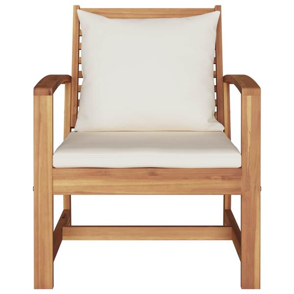 Grote foto vidaxl stoel 2 pcs bruin en cr me 110 x 65 x 76.5 cm massief teakhout tuin en terras tuinmeubelen