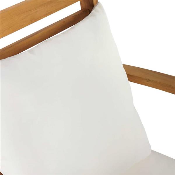 Grote foto vidaxl bank bruin en cr me 110 x 65 x 76.5 cm massief teakhout tuin en terras tuinmeubelen