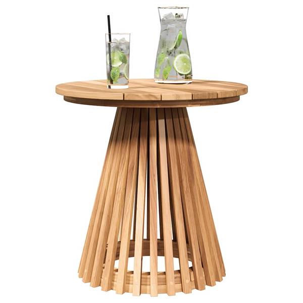 Grote foto vidaxl bijzettafel bruin 50 x 50 x 49 5 cm massief teakhout tuin en terras tuinmeubelen