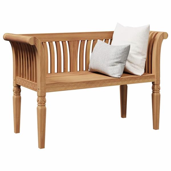 Grote foto vidaxl bank bruin 127 5 x 52 x 80 cm massief teakhout tuin en terras tuinmeubelen