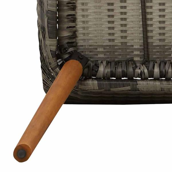 Grote foto vidaxl tuinstoel met kussen 2 pcs grijs 62 5 x 55 x 82 cm poly rattan tuin en terras tuinmeubelen