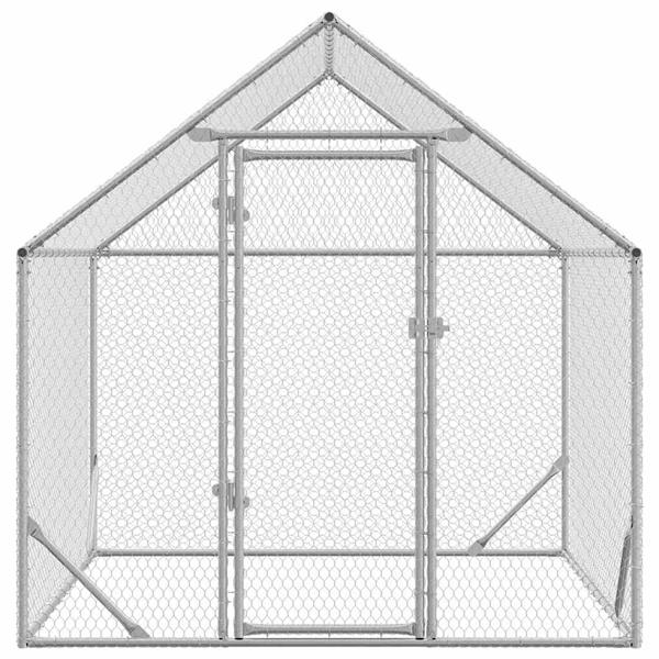 Grote foto vidaxl kippenhok zilver 200x170x177cm gegalvaniseerd staal dieren en toebehoren hokken en kooien